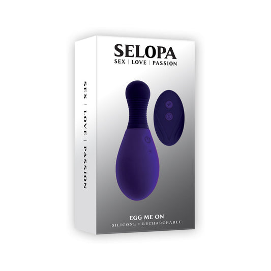 Selopa Egg On Me Rechargeable Vibrating Egg With Remote Silicone Purple