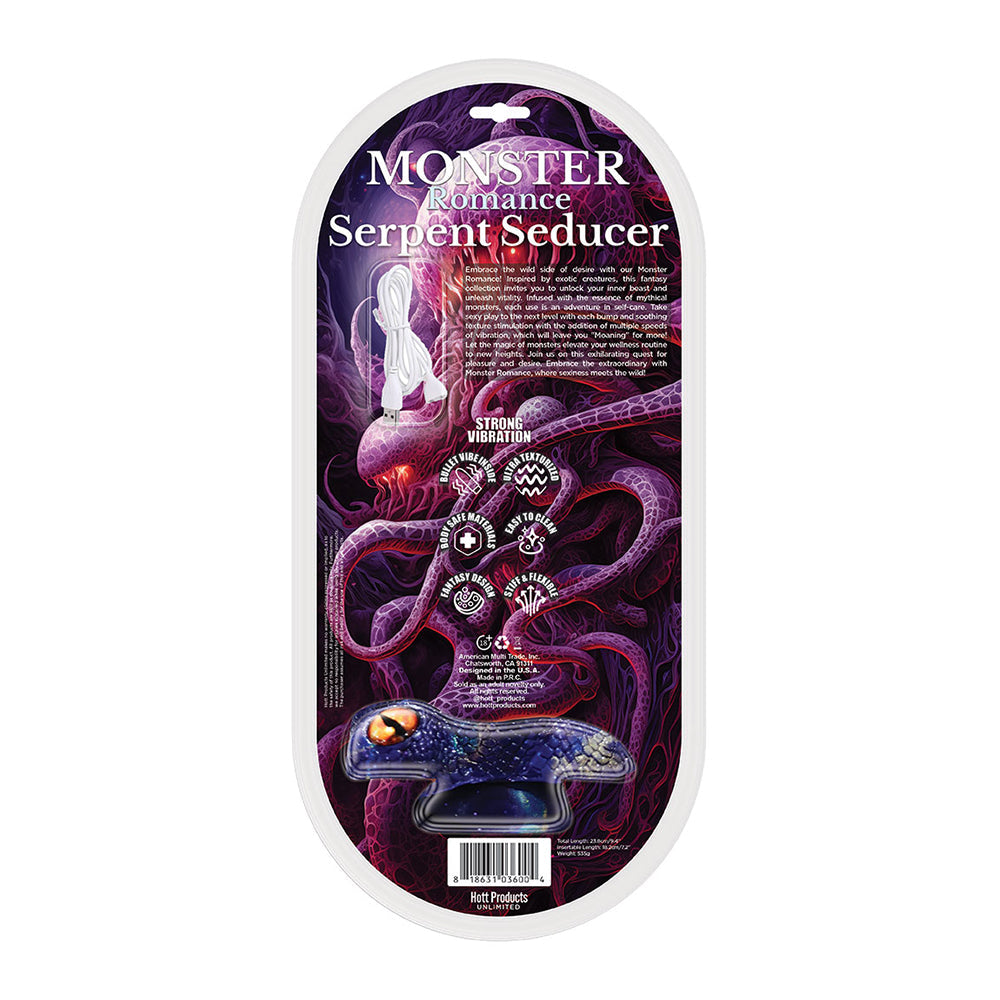 Monster Romance Serpent Seducer con consolador de silicona tipo bala vibradora de 7,5 pulgadas