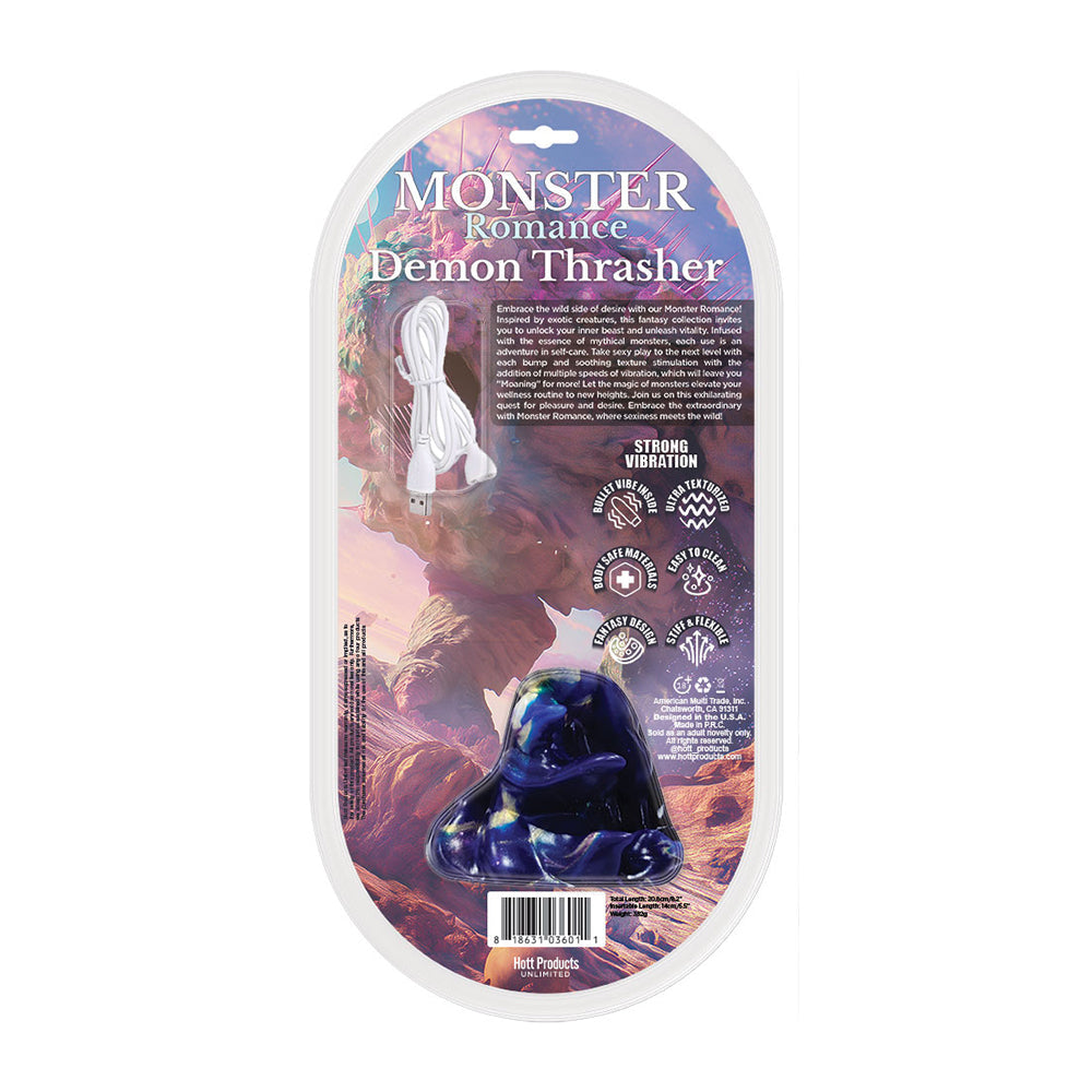 Monster Romance Demon Thrasher con consolador de silicona tipo bala vibradora de 6,5 pulgadas