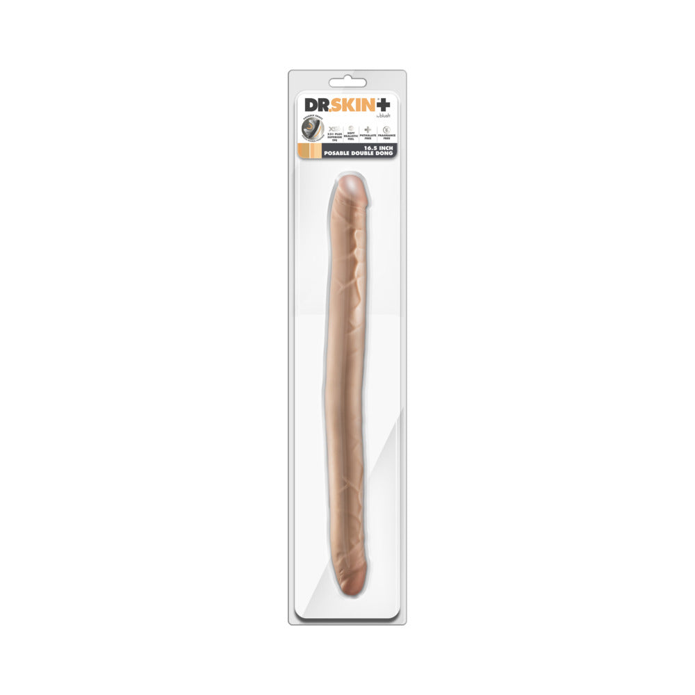 Dr. Skin Plus 16.5 in. Posable Double Dong Beige