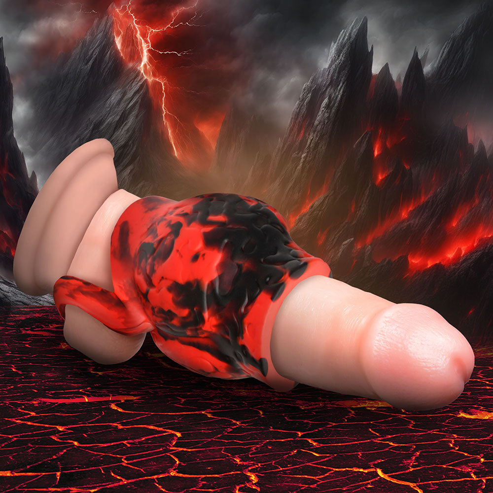 Creature Cocks Hell Hound Silicone Girth Enhancer with Ball Strap M