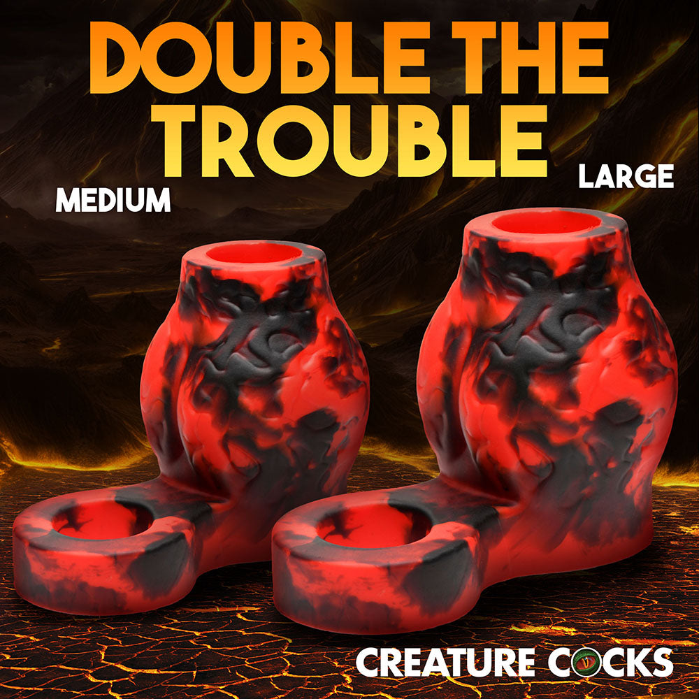 Creature Cocks Hell Hound Silicone Girth Enhancer with Ball Strap M