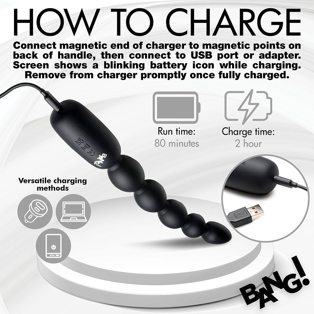 BANG! Digital Silicone Anal Beads