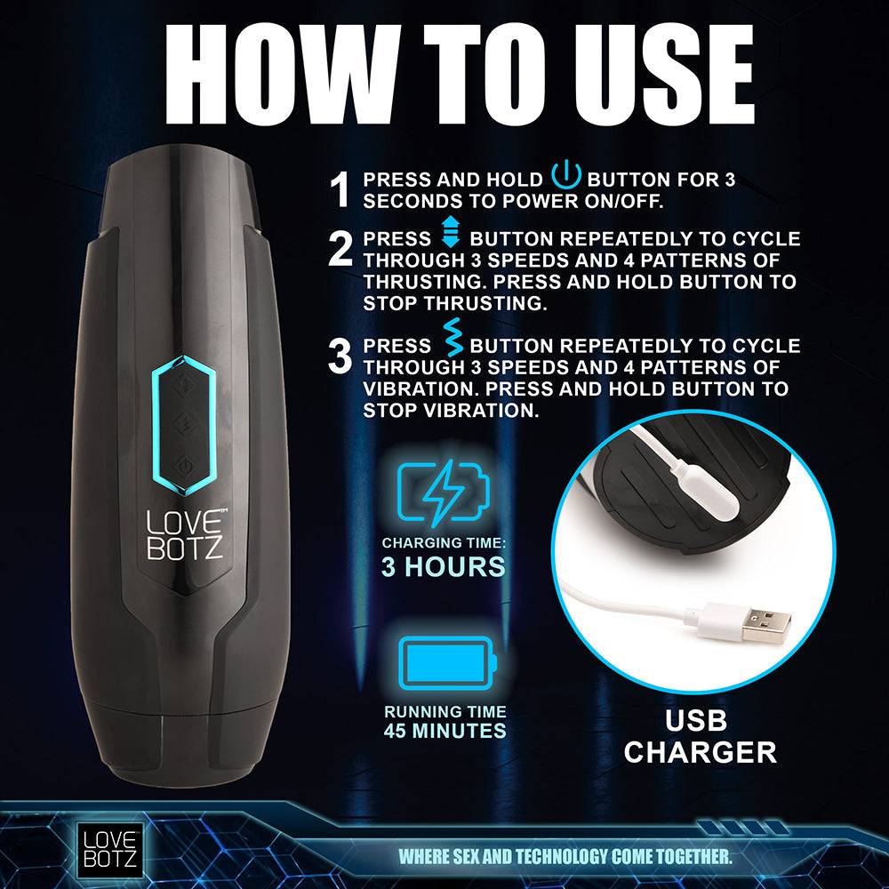 LoveBotz The Milker Max 14X Thrusting & Vibrating Masturbator