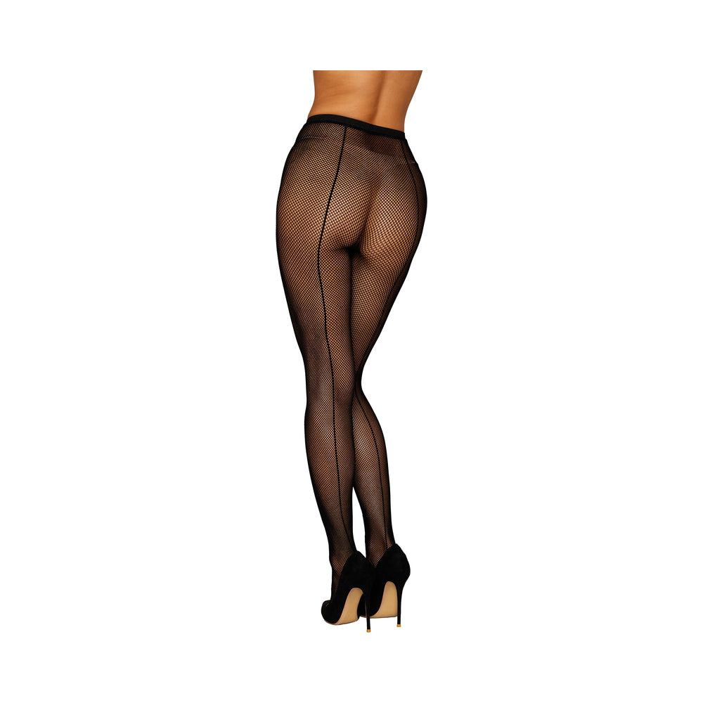 Dreamgirl Fishnet Pantyhose with Cut-Out Details Black O/S