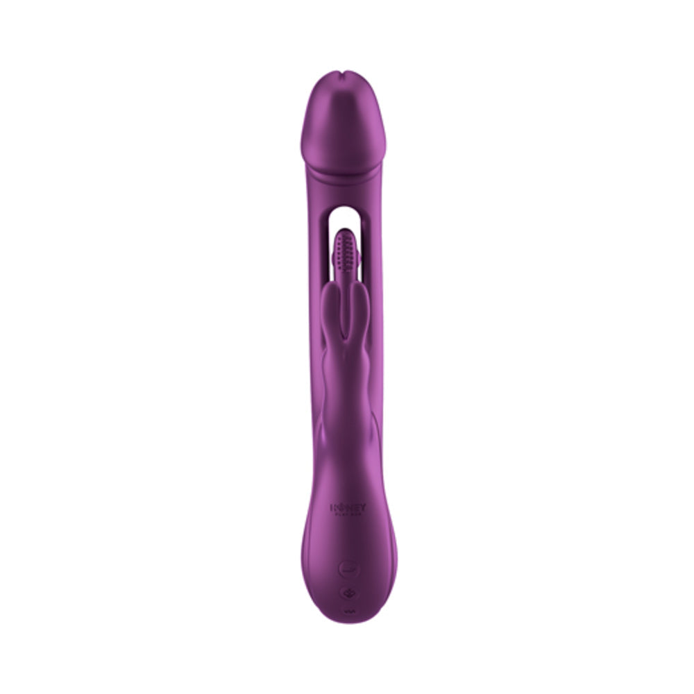 Honey Play Box Trilux Kinky Finger Rabbit Vibrator with Anal Beads Purple