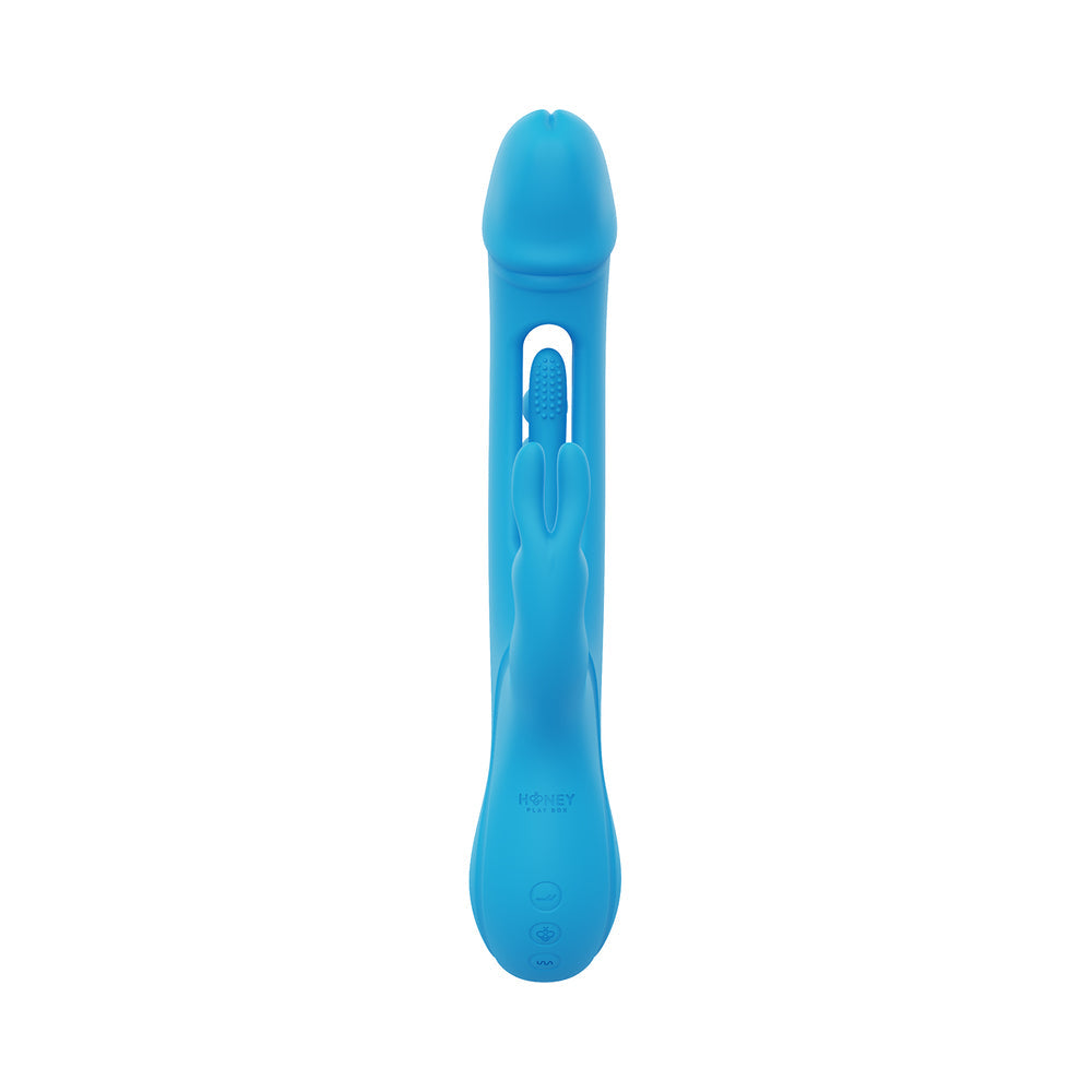 Honey Play Box Trilux Kinky Finger Rabbit Vibrator with Anal Beads Blue