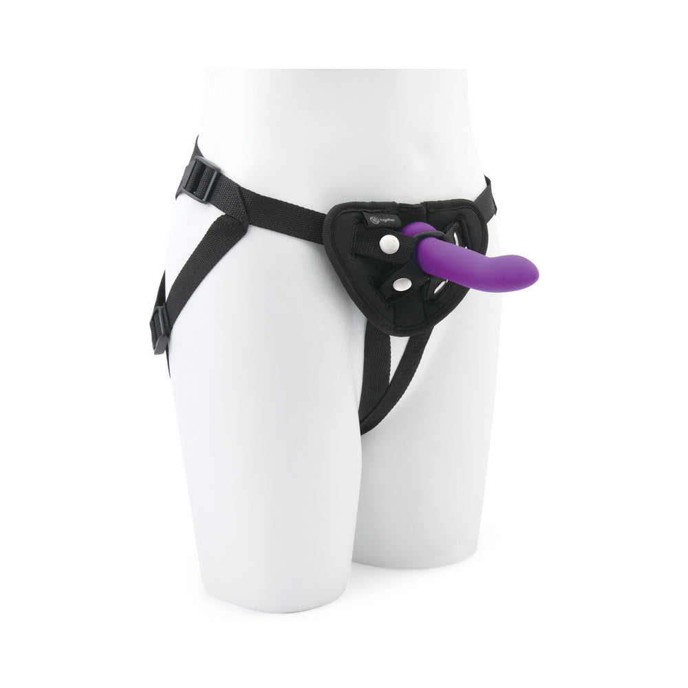 Together Duo Silicone 2-Piece 5.5 in. & 8 in. Dildo and Harness Set Purple