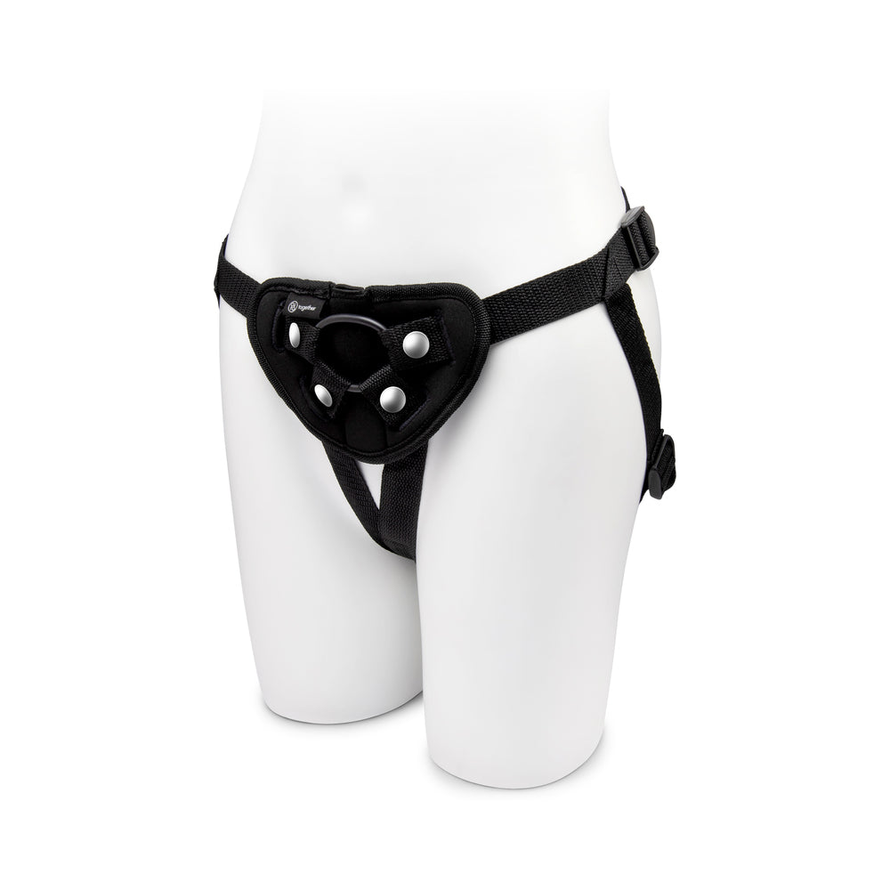 Together Duo Silicone 2-Piece 5.5 in. & 8 in. Dildo and Harness Set Purple