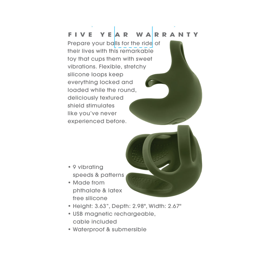 Zero Tolerance Nutty Buddy Rechargeable Cock Ring Stimulator Silicone Green