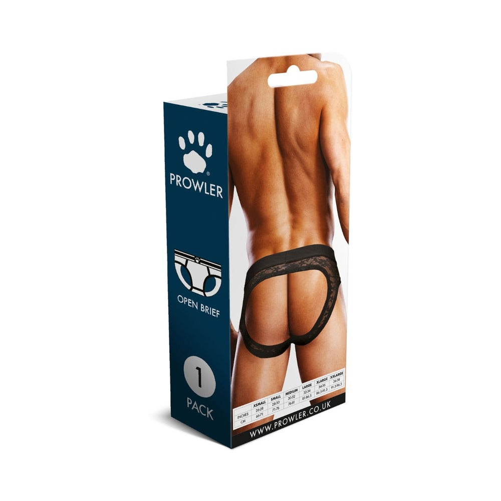 Prowler Lace Open Brief Black M