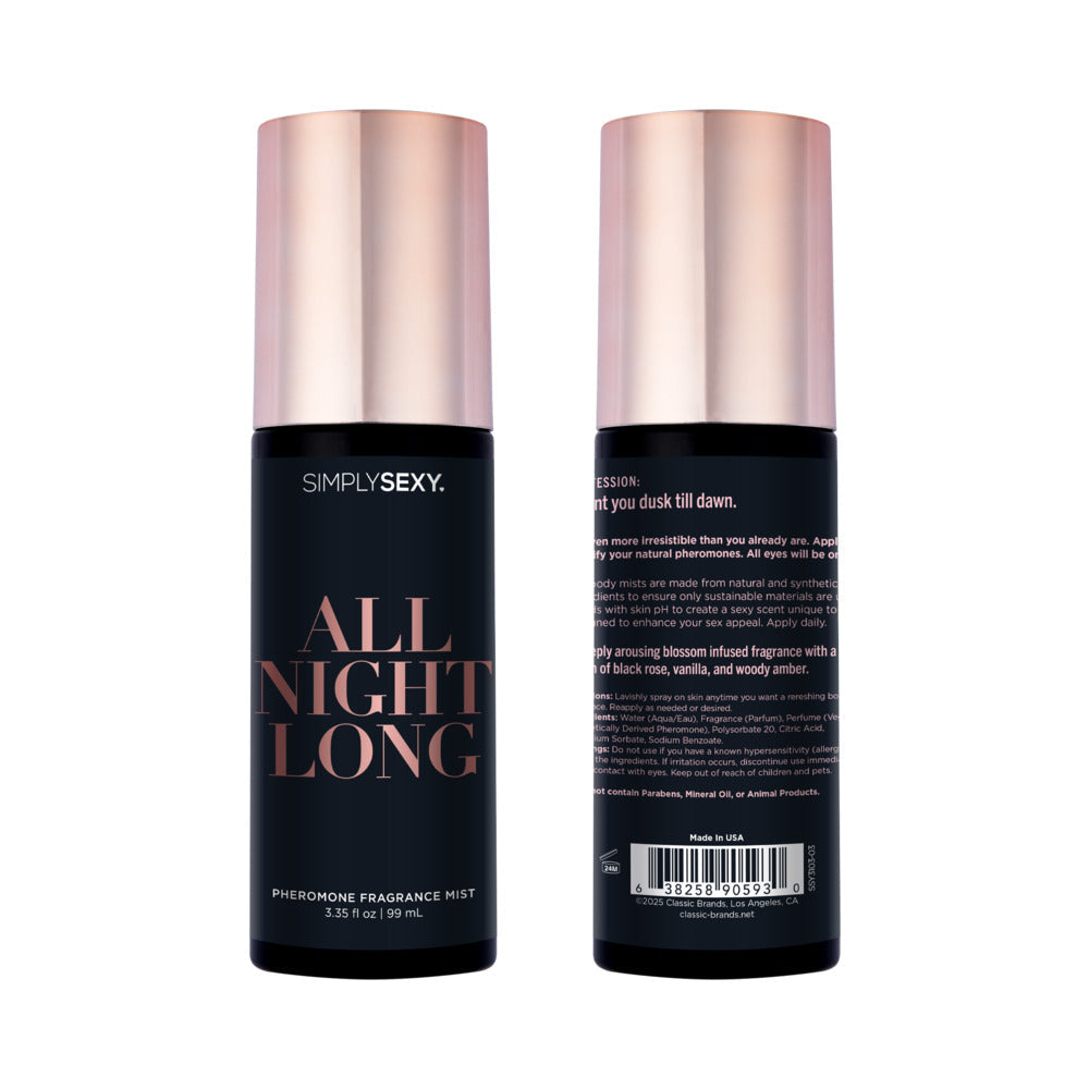 Simply Sexy Pheromone Body Mist All Night Long 3.35 oz.