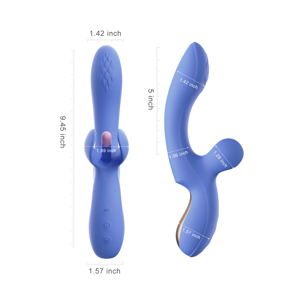 Honey Play Box Fortexa App-Controlled Kinky Finger Flapping Dual Stimulator Blue