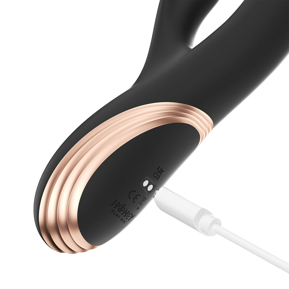 Honey Play Box Gem Pressure Sensing App-Controlled Twin Balls Rabbit Black