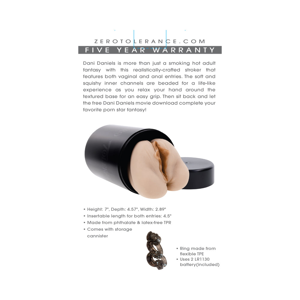 Zero Tolerance Dani Daniels Movie with Vagina & Anal Stroker Light