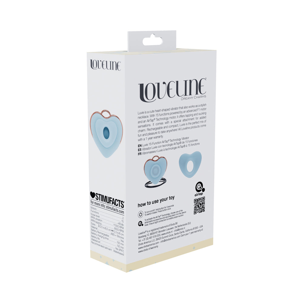 LoveLine Luvie AirTapTech Rechargeable Vibrator Waterproof Blue