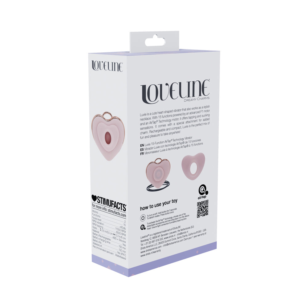 LoveLine Luvie AirTapTech Rechargeable Vibrator Waterproof Pink