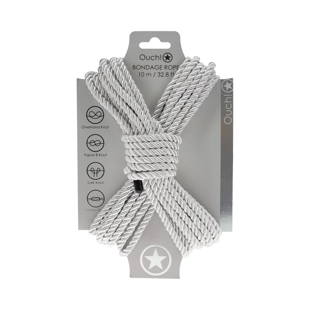 Ouch! Bondage Rope 10 m Nylon Silver