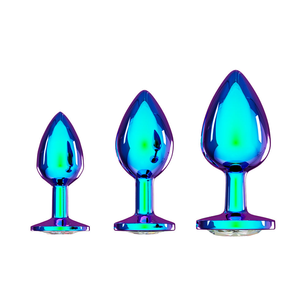 Ouch! International Venice Collection Metal Anal Plug Set Iridescent