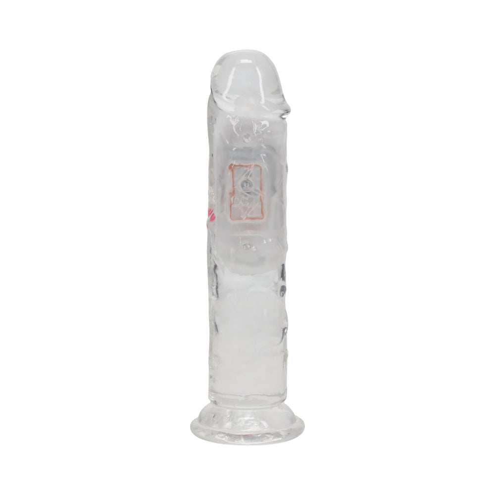RealRock Wireless Rechargeable Remote Control LED Vibrating 6 in. Dildo Clear