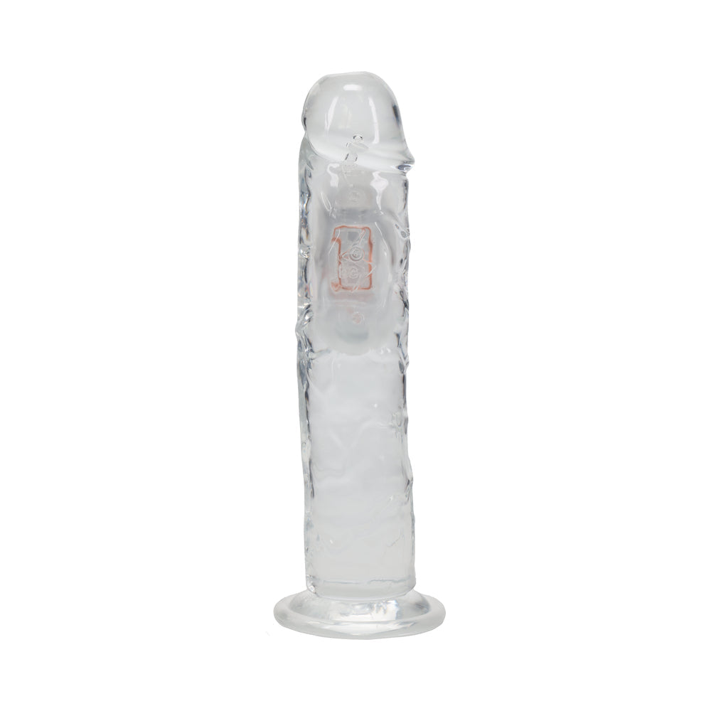 RealRock Wireless Rechargeable Remote Control LED Vibrating 8 in. Dildo Clear