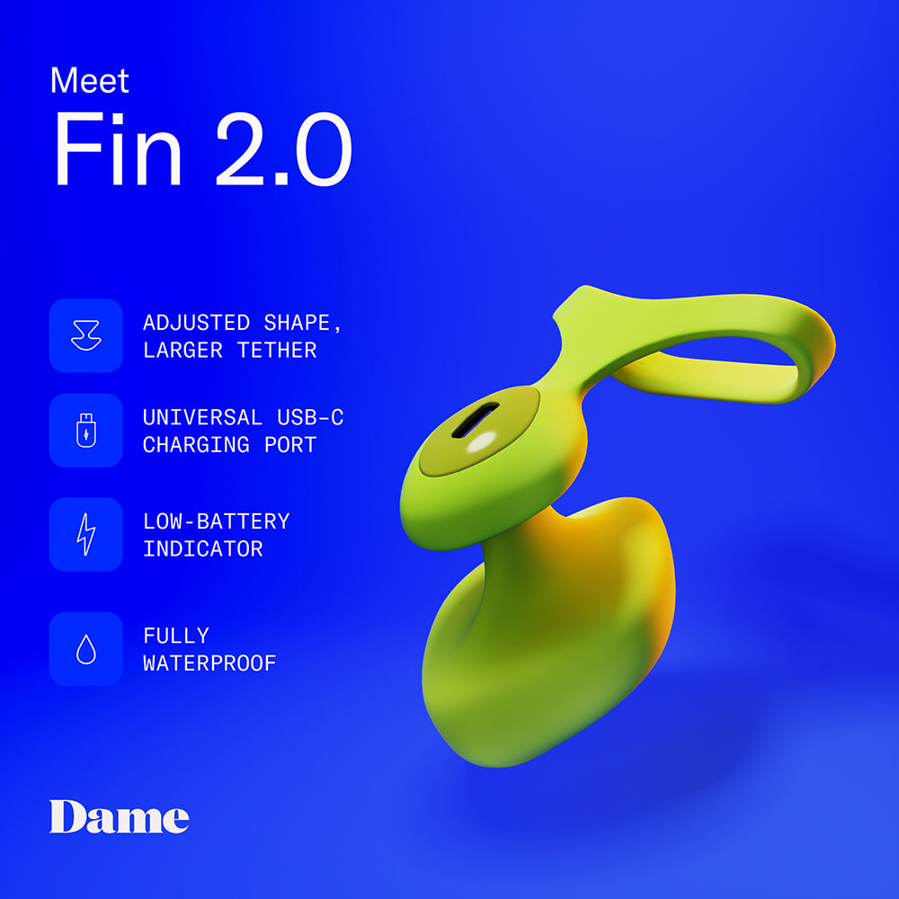 Dame Fin 2.0 Finger Vibrator Citrus