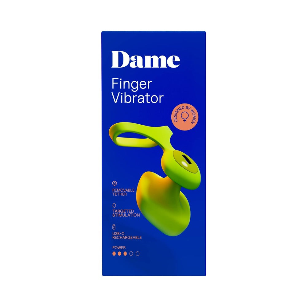 Dame Fin 2.0 Finger Vibrator Citrus