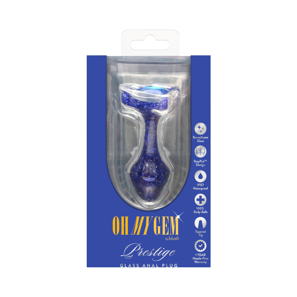 Oh My Gem Prestige Glass Anal Plug Blue