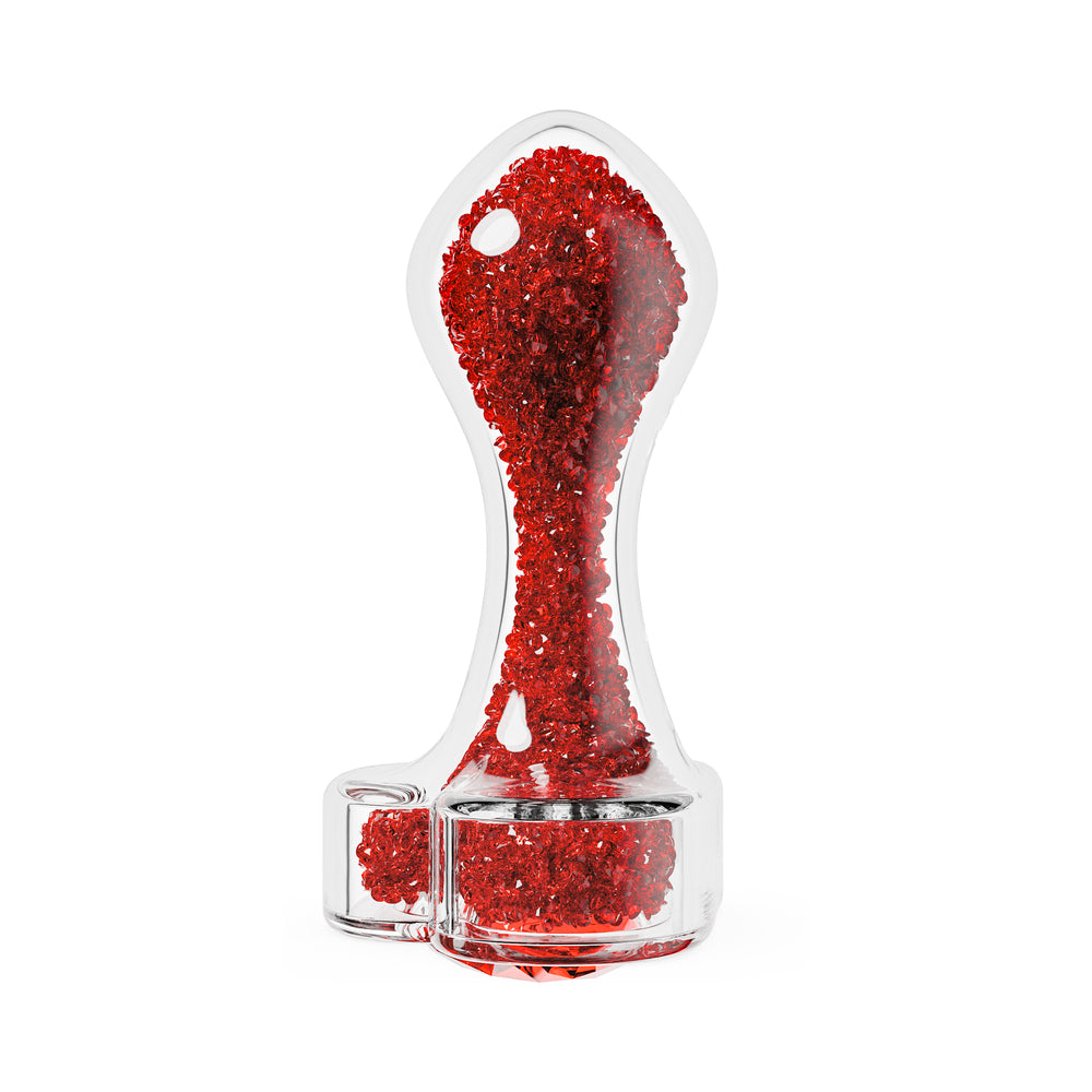 Oh My Gem Lustre Glass Anal Plug Red