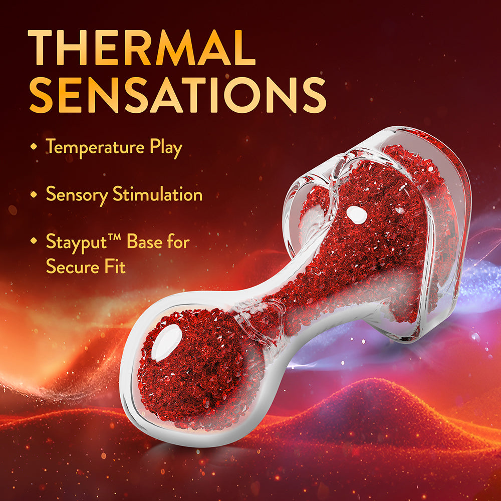 Oh My Gem Lustre Glass Anal Plug Red