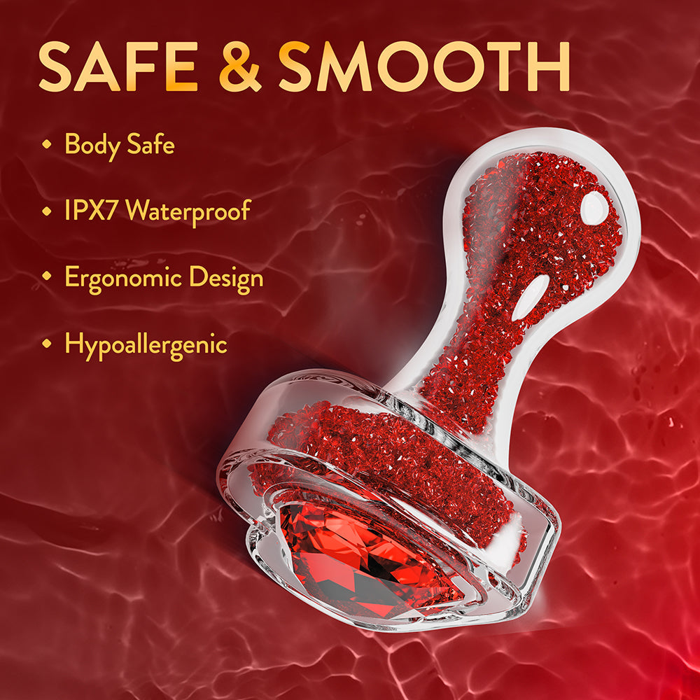 Oh My Gem Lustre Glass Anal Plug Red