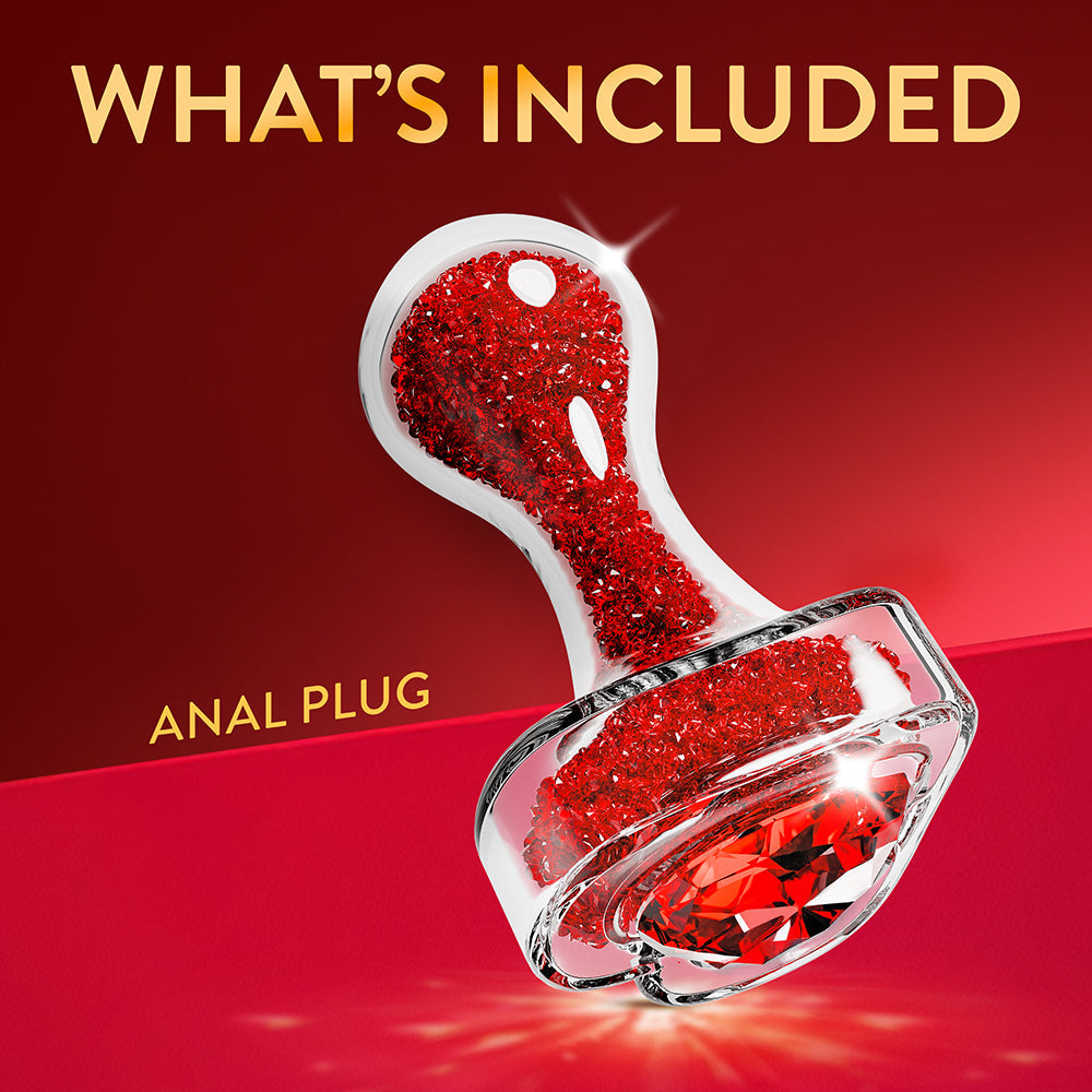 Oh My Gem Lustre Glass Anal Plug Red