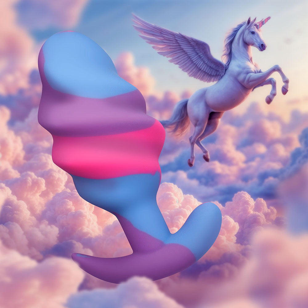 Creature Cocks Unicorn Swirl Silicone Butt Plug Large