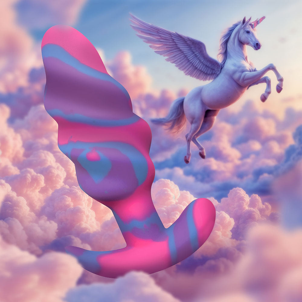 Creature Cocks Unicorn Swirl Silicone Butt Plug Medium