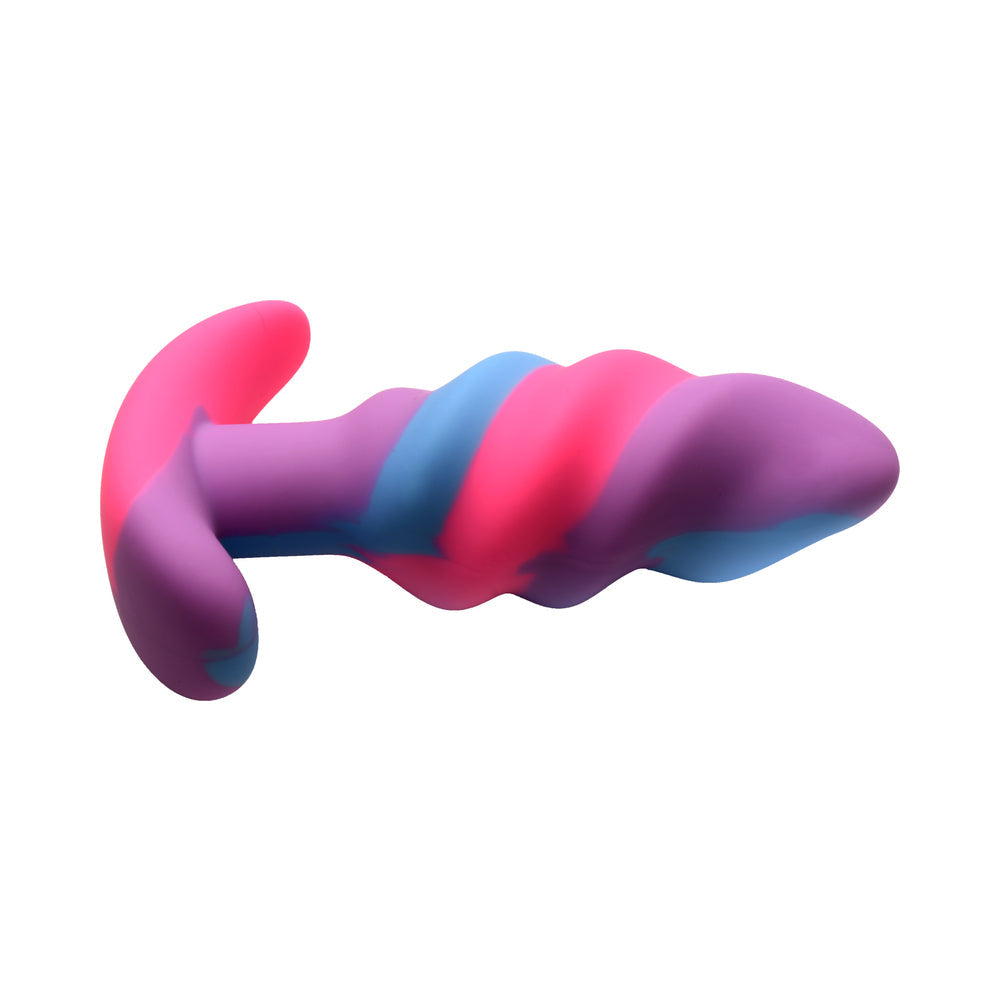 Creature Cocks Unicorn Swirl Silicone Butt Plug Small