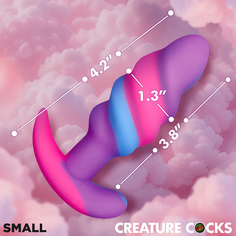 Creature Cocks Unicorn Swirl Silicone Butt Plug Small