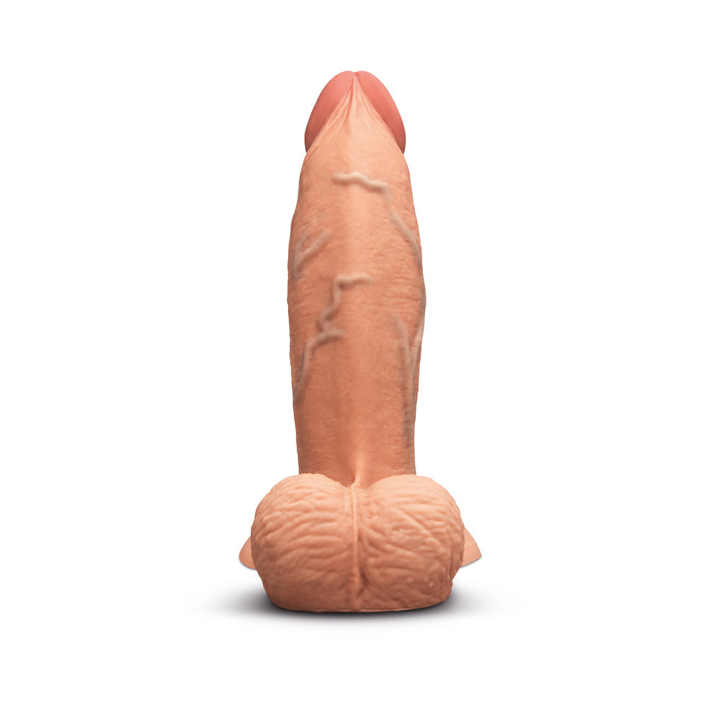 b-Vibe Slipskin Realistic Silicone Dildo 7 in. Girthy Mocha