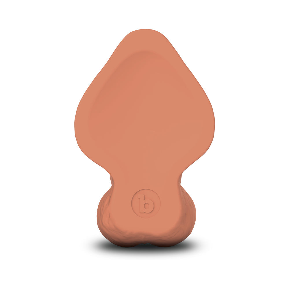 b-Vibe Slipskin Realistic Silicone Dildo 8 in. Curved Mocha