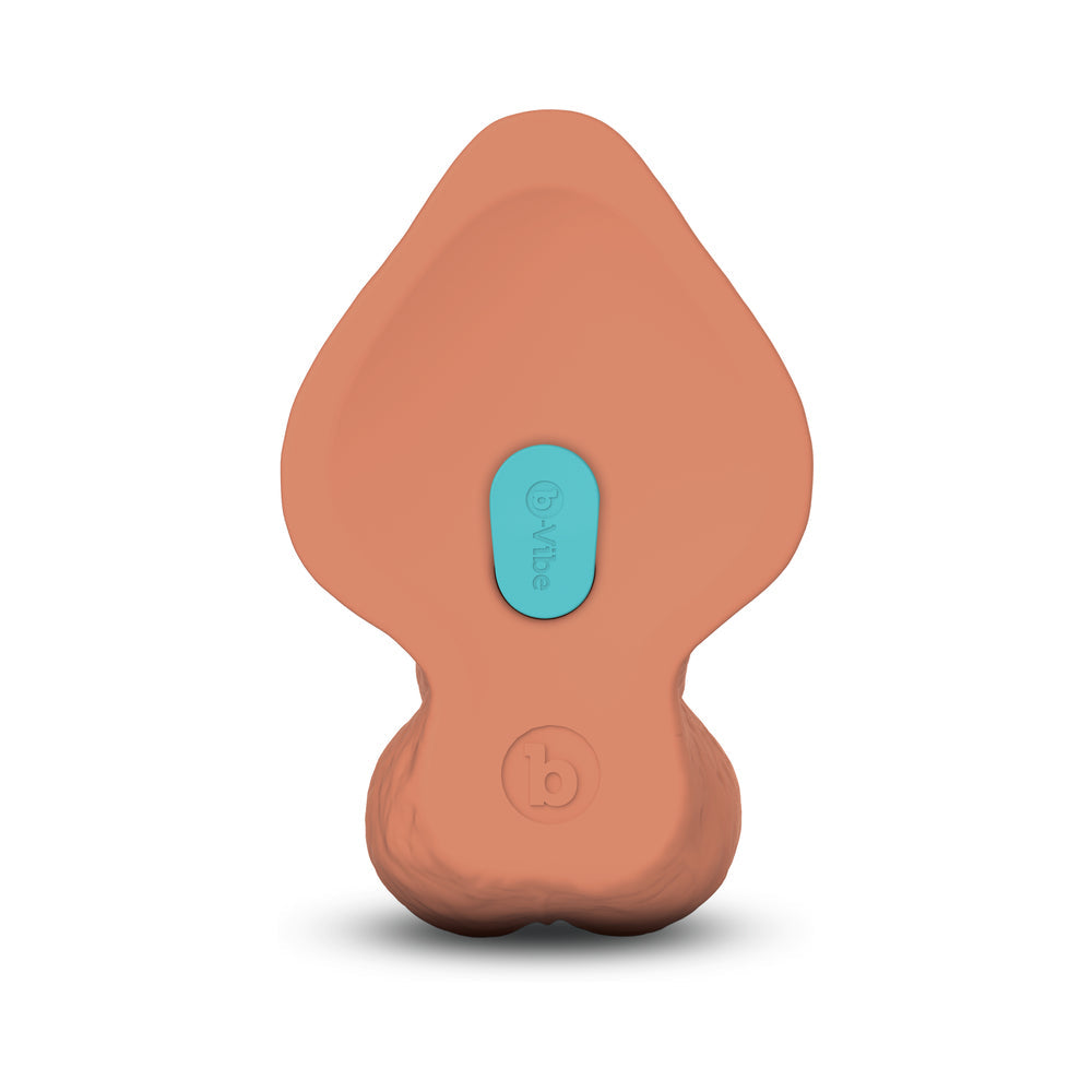 b-Vibe Slipskin Realistic Silicone Dildo 10 in. Curved Mocha