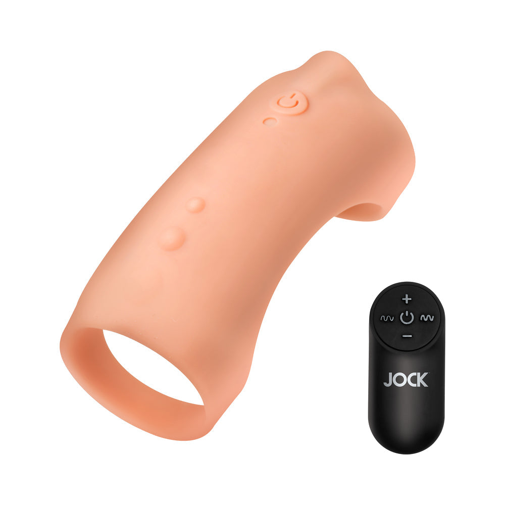 JOCK Vibrating Silicone Penis Sleeve Medium