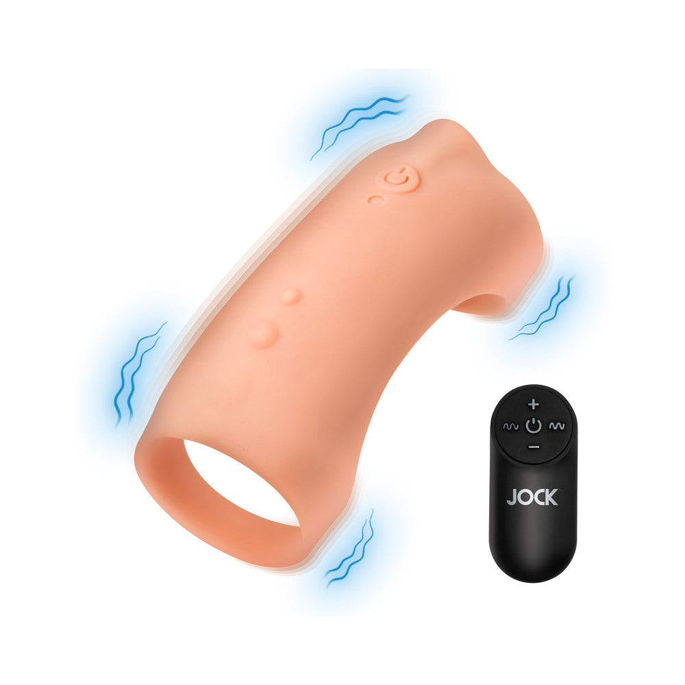 JOCK Vibrating Silicone Penis Sleeve Medium