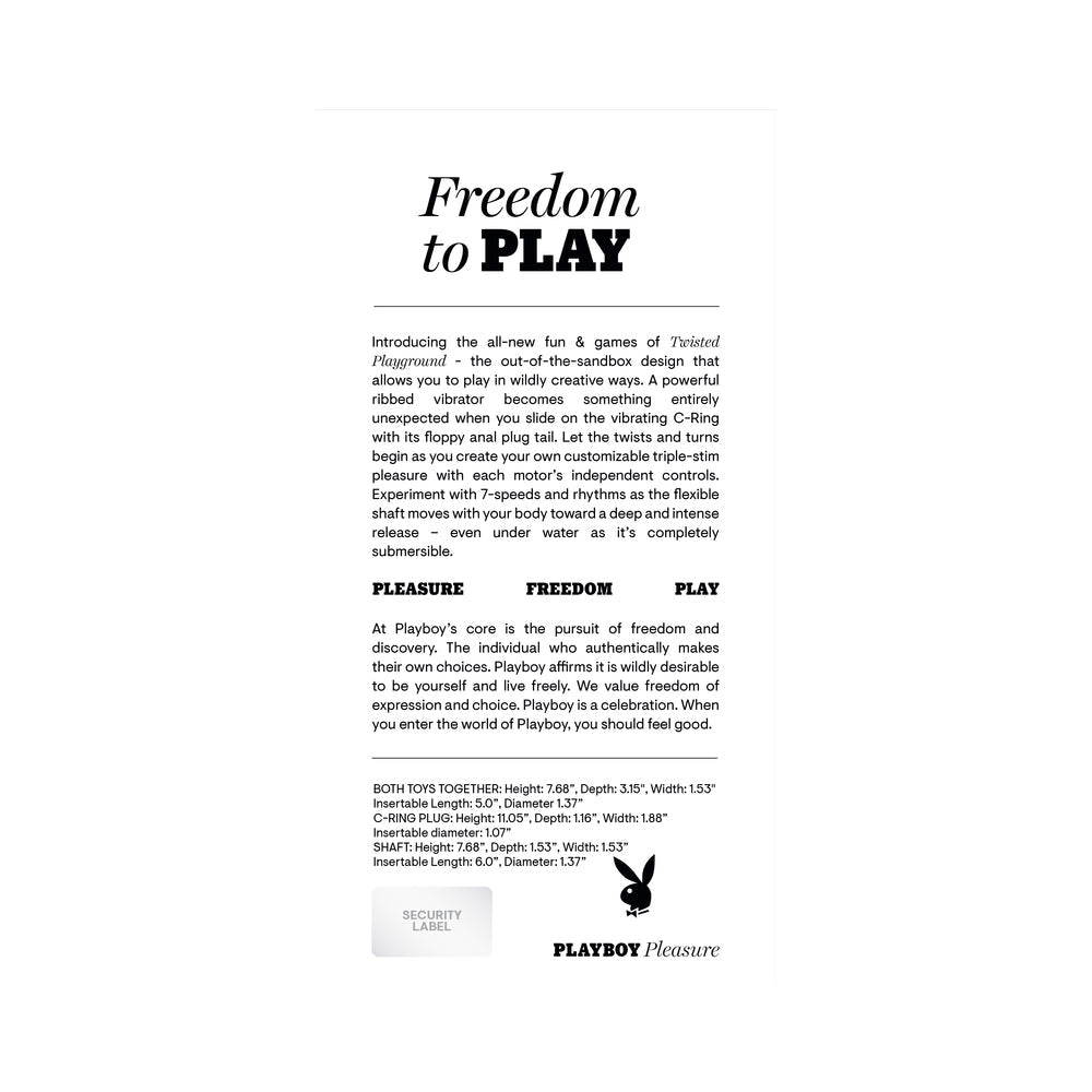 Playboy Twisted Playground Rechargeable Triple Stimulator Vibe Silicone Purple Acai