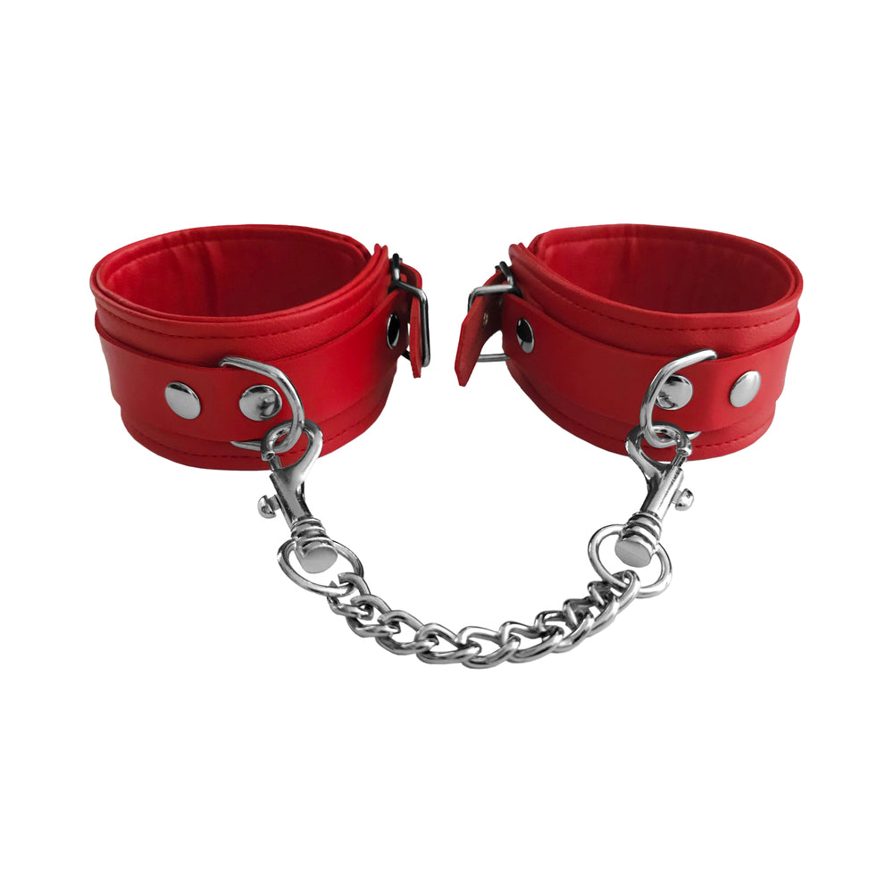 Rouge Fetish Play Vegan Ankle Cuffs Red