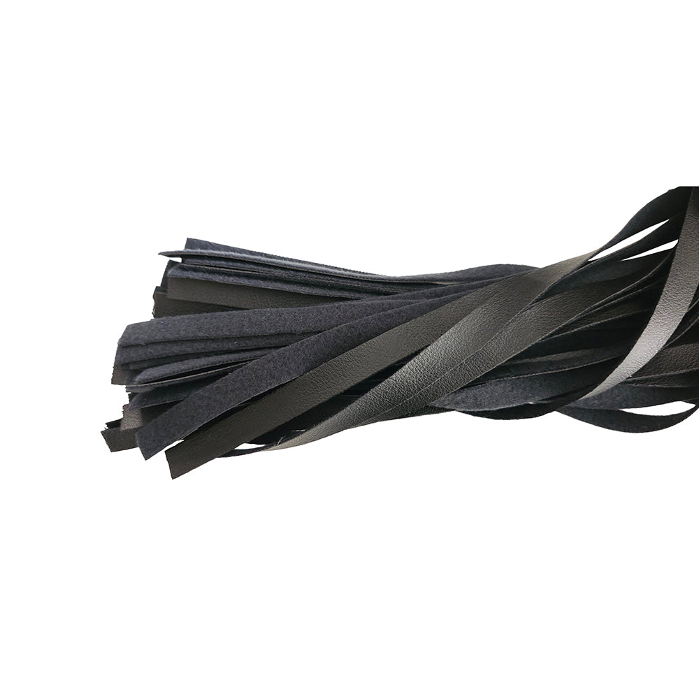 Rouge Fetish Play Vegan Wooden Handle Flogger Black
