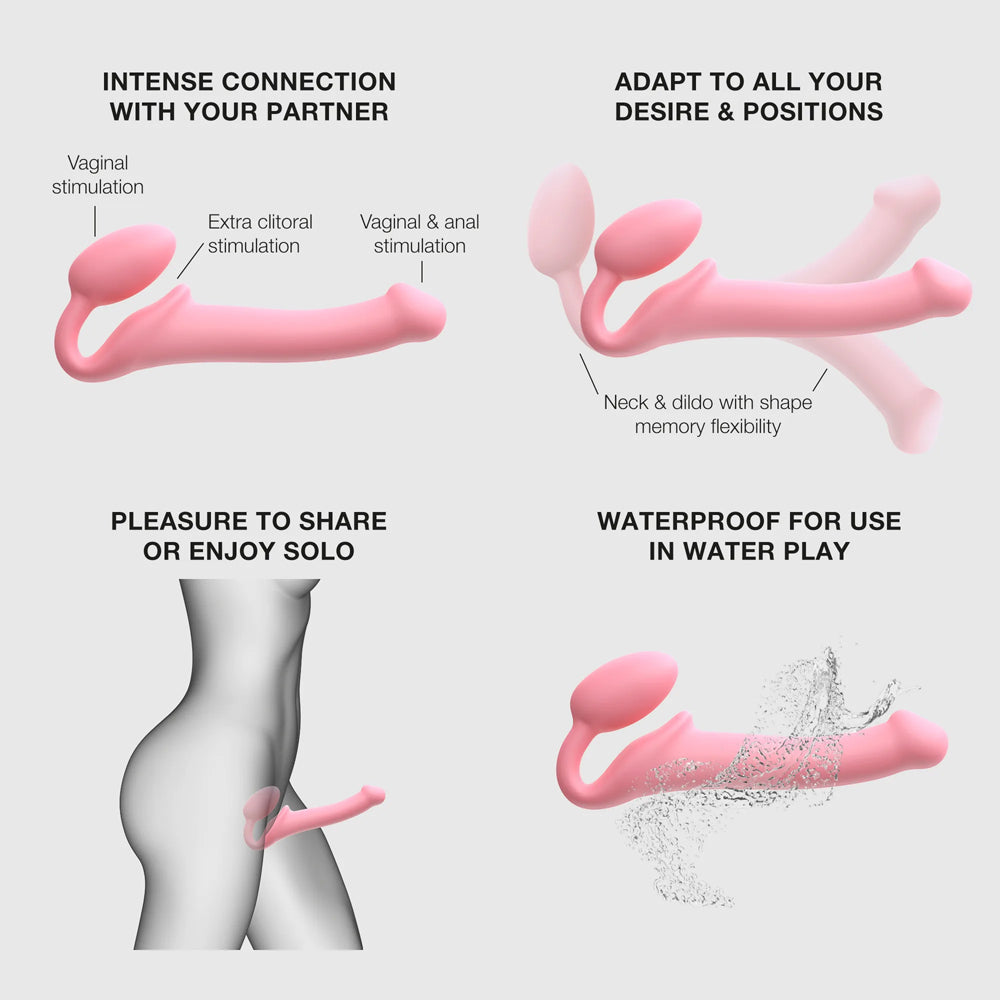 Strap-On-Me Semi-Realistic Bendable Strap-On XL Pink