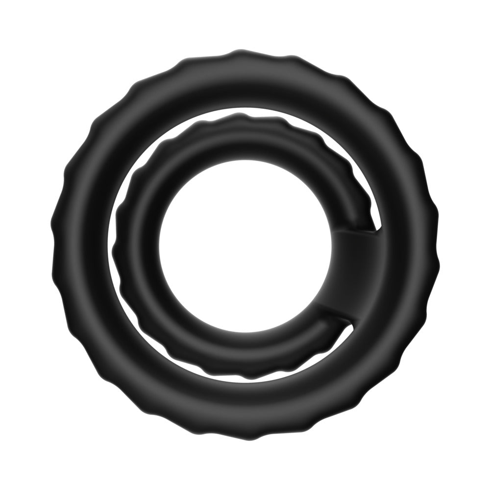 Forto F-43: Tiered Cock & Ball Ring Black
