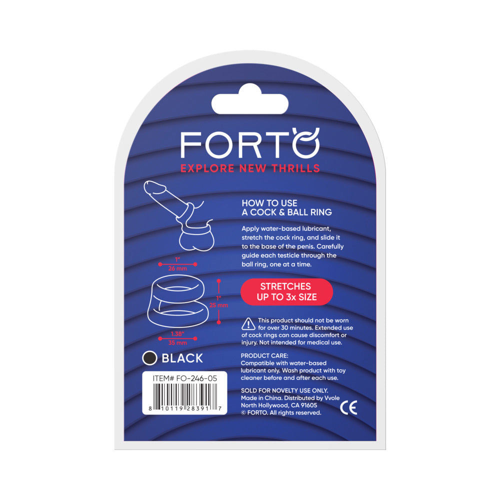 Forto F-43: Tiered Cock & Ball Ring Black
