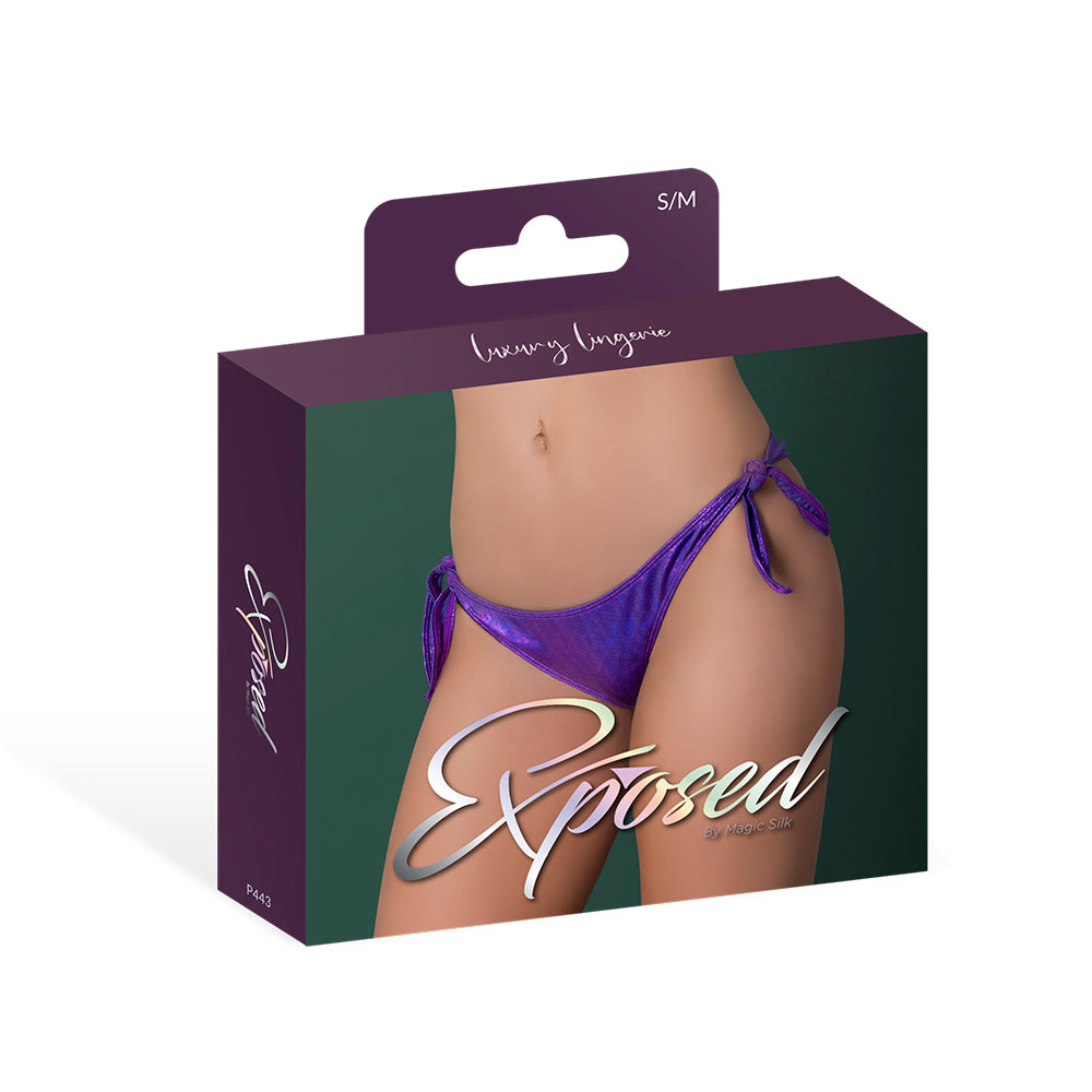 Magic Silk Glimmer Low Rise Tie Side Panty Purple Disco L/XL