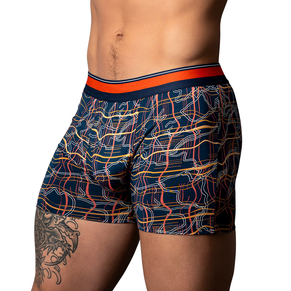Male Power Soo Cumfy Boxer Brief Navy/Orange M
