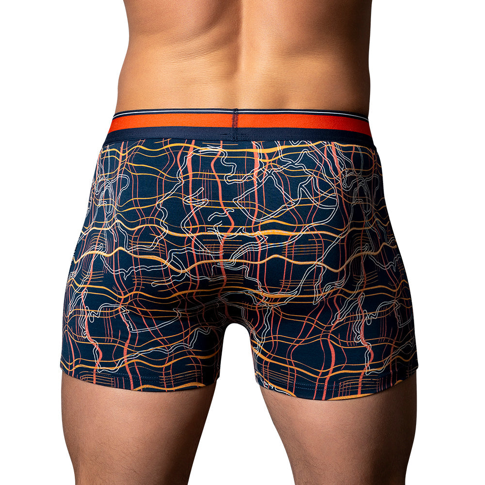 Male Power Soo Cumfy Boxer Brief Navy/Orange L